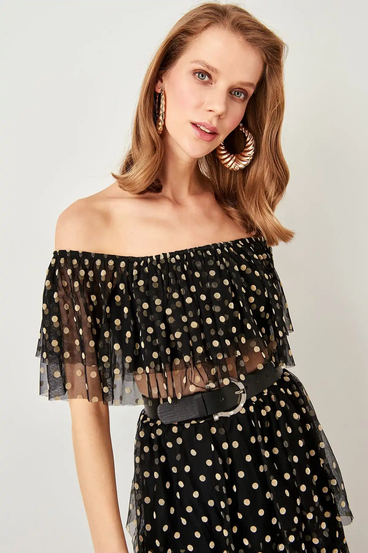 Trendyol бюстье в горошек из флока TPRSS19DU0030|Бюстье и корсеты| |