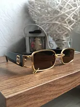 Gafas de sol rectangulares para hombre y mujer, lentes de sol rectangulares de lujo, cuadradas, de Metal Vintage, UV400, 1 Uds., 2020