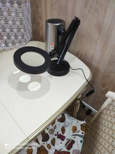 Lámpara de escritorio de lupa plegable profesional, luz LED de lectura con tres modos de atenuación, fuente de alimentación USB, 5 aumentos