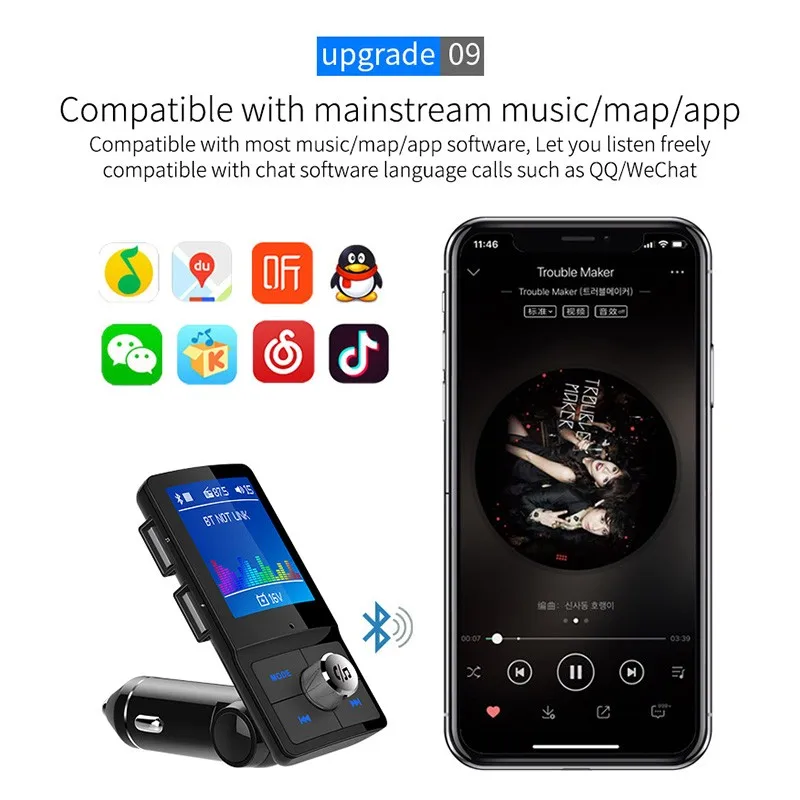 Автомобильный fm-передатчик MP3-плеер Bluetooth беспроводной стерео ...