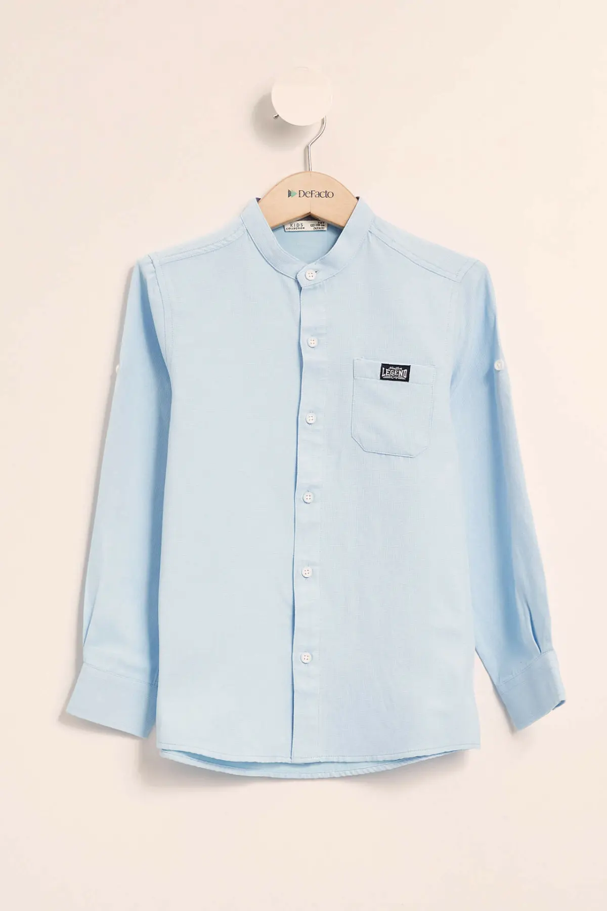 

DeFacto New Boy Long Sleeve Shirt Kids Fashion Formal Pure Color Blousers Autumn Boys Casual Simple Shirts New - K4484A619SP