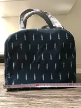 Fiambrera enfriadora para la comida de mujer y niños, bolsa de lona aislada portátil de patrón funcional, bolso térmico para picnic, almuerzo