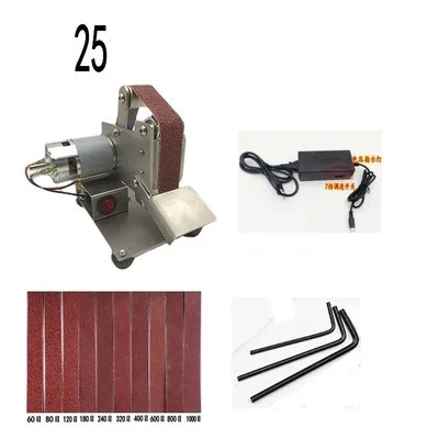 25 Мини-Маленькая мини ленточная шлифовальная машина DIY полировочное деревообрабатывающее шлифование машина с фиксированным углом заточки дома рабочего стола - Сетки: 25