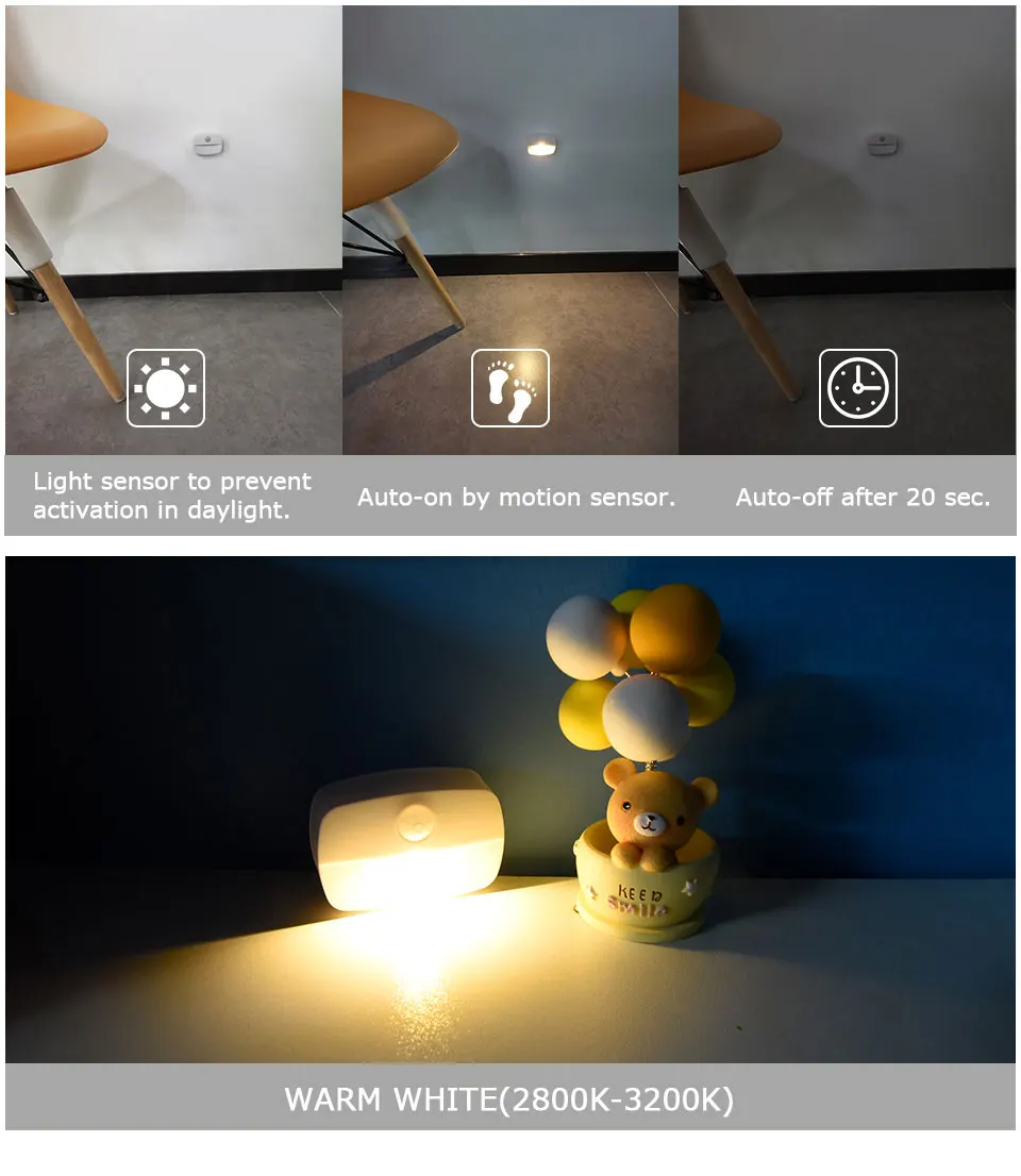 cat night light Wireless LED Motion Sensor Night Light Plug In Motion Detector Bedroom Staircase Closet Bedside Night Lamp 220V Battery Powered dinosaur night light