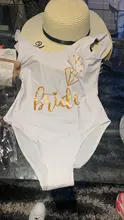 Bañador de despedida de soltera para mujeres, traje de baño de una pieza con inscripción bride y bride squad, bikini de talle alto para novia y amigas, fiestas de boda