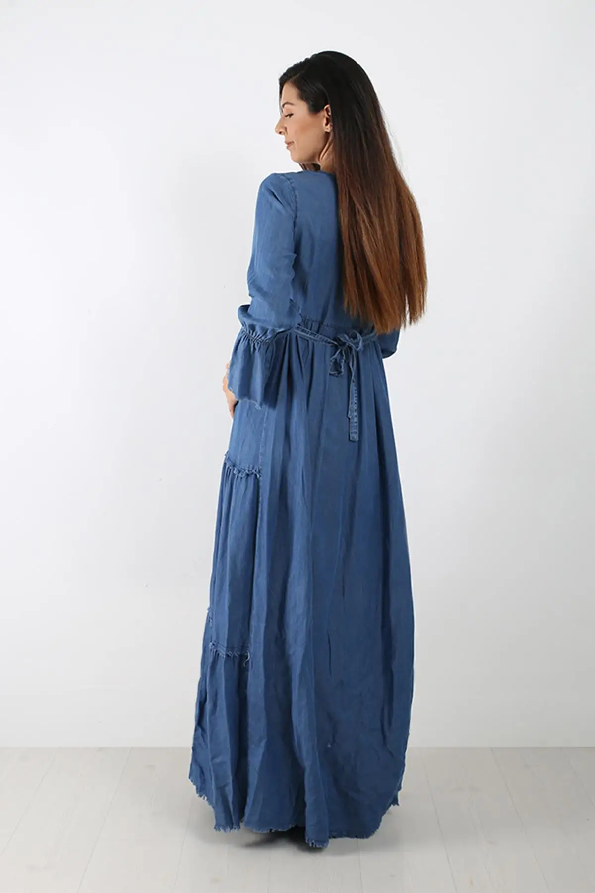 8466-TENCEL TİFTİZ MAXİ платье для беременных