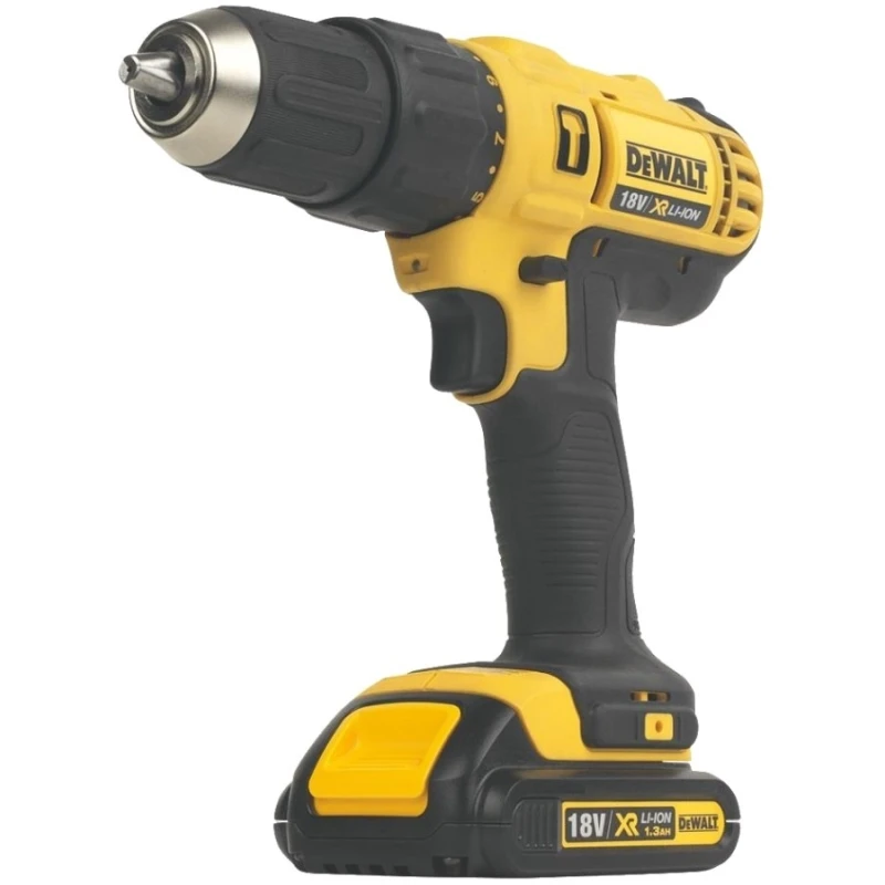 Дрель-шуруповерт аккумуляторная DeWalt DCD776S2 (Подсветка рабочей зоны, индикатор заряда, функция удара, реверс)