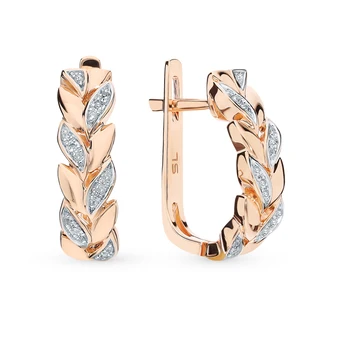 

Gold earrings with diamonds sunlight sample 585 test