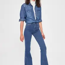 Trendyol Slit High Waist Flare Jeans TWOAW20JE0170