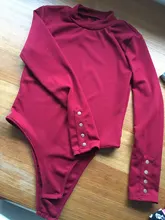 Bodysuit de manga larga de moda de mujer Bodysuit de estiramiento con botón sólido Delgado Casual para damas ropa de otoño