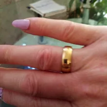 Letdiffy-anillo de boda de acero inoxidable para hombre y mujer, sortija lisa de oro, 2/4/6/8mm, joyería