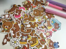 10/50/100 unids/set Kawaii Rilakkuma oso pegatinas con dibujos animados para guitarra DIY juguete bicicleta portátil monopatín equipaje Decoración