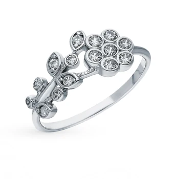 

Silver ring with cubic zirconia SUNLIGHT test 925