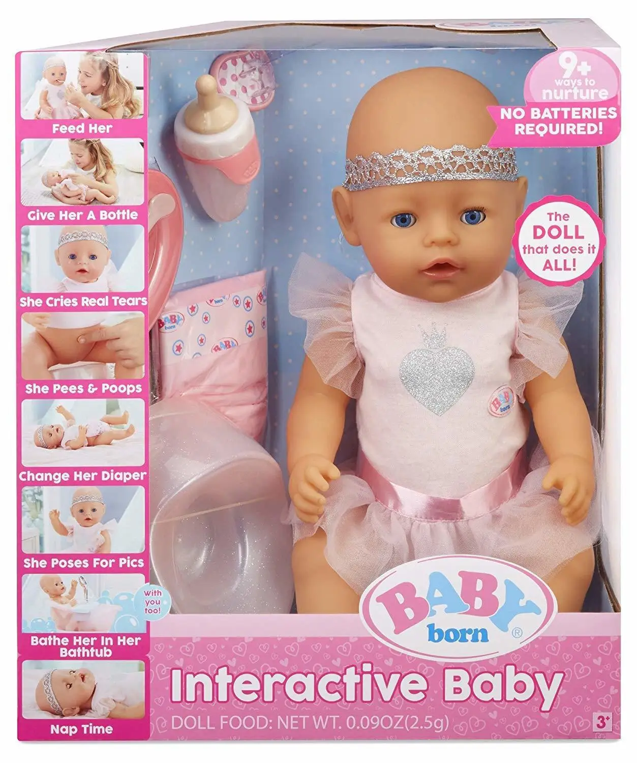 Розовый Интерактивная кукла Baby Born голубые глазки - Цвет: Розовый