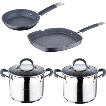 

Pots's 16 and 24cm in stainless steel and fry pan/14 and 28cm in aluminum roaster forged BERGNER Masterpro mp