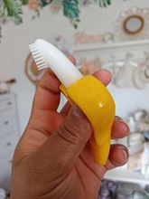 Cepillos dentales de entrenamiento de silicona para bebé, sin BPA, forma de plátano, mordedor seguro, juguetes para morder, anillo de dentición, regalo para mordedor de bebé