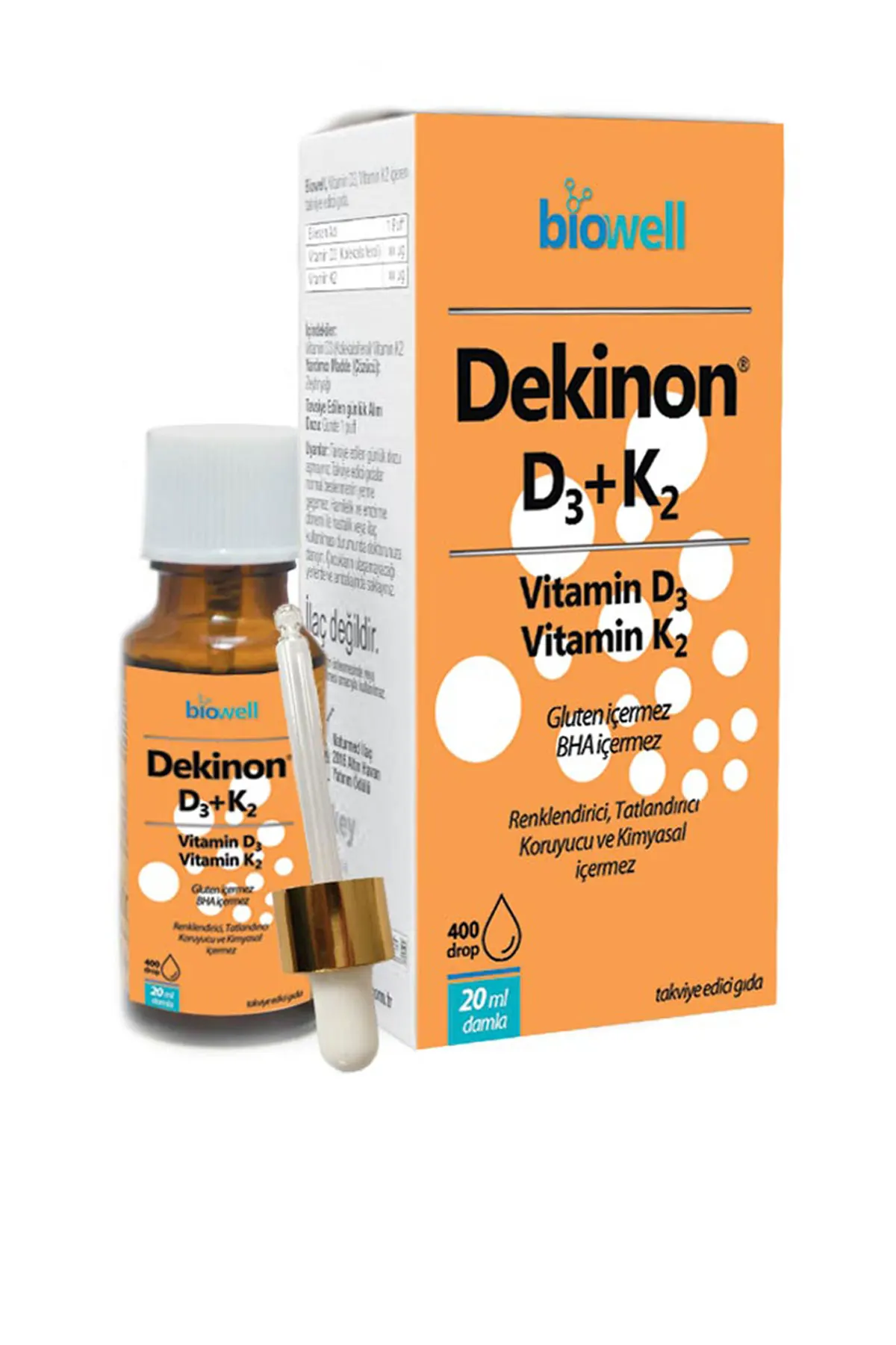 Biowell dekînon D3 + K2 витамин 400 капля 20 мл | Бытовая техника