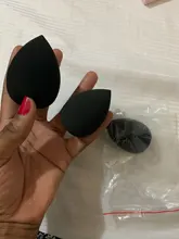 Aplicador de maquillaje negro, esponja supersuave, licuadora de polvo, base suave, contorno, difuminado