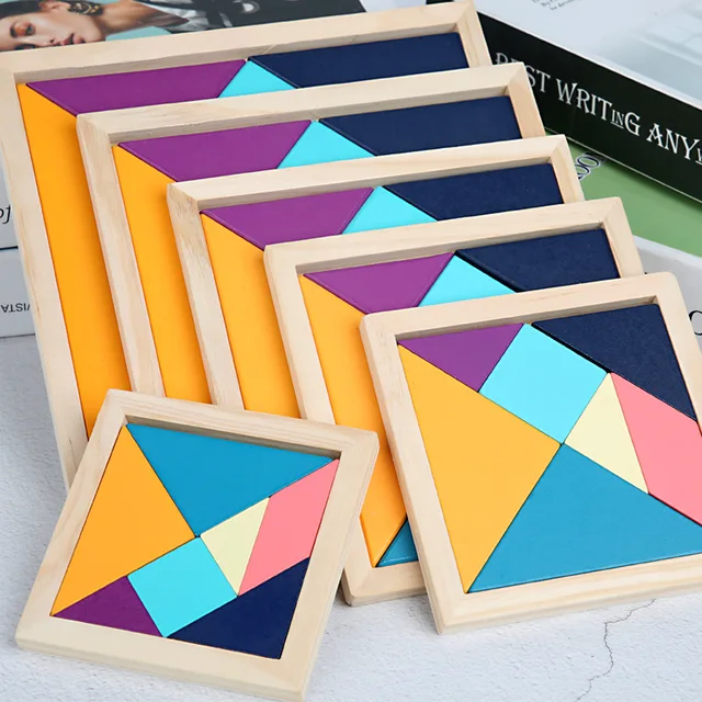 Kids Magnetic 3D Puzzle Jigsaw Tangram Thinking Training Game Baby Montessori Learning Educational Wooden Toys for Children 2