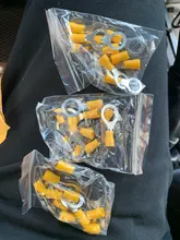 Conector de Cable aislado, 10/25/50/100 Uds. RV5.5-3.5 4 5 6 8 10 12 anillo amarillo 4-6MM, Cable de Terminal de crimpado eléctrico 12-10AWG