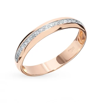 

Gold wedding ring with diamonds sunlight sample 585