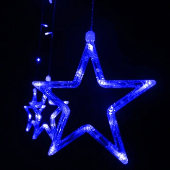 

12 LEDs Star Shape String Light Holiday Party Wedding Blue US PLug