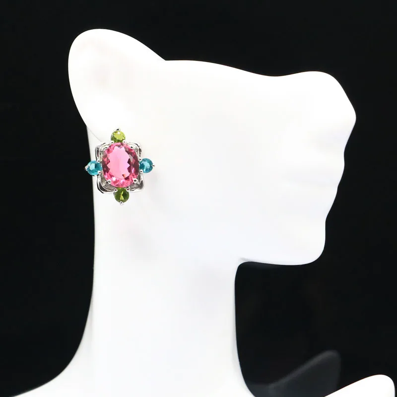 

21x19mm Hot Selling Multi Color Created Tourmaline Peridot Aquamarine For Women Fashion Jewelry