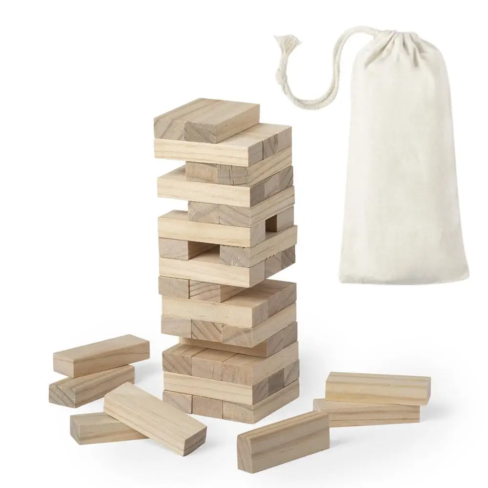 Lotto Di 20 Set Tower Wood 45 Pcs Block Jenga In Bag Gift-Travel Giochi Per Bambini Dettagli Di Nozze, Compleanno