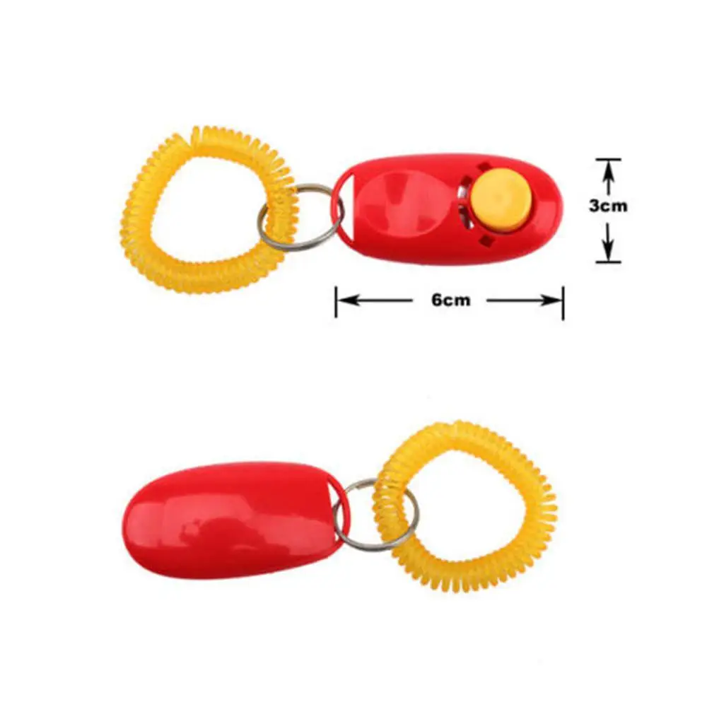 Puppy Dog Cat Pet Click Clicker whistle Training Obedience Aid Wrist Strap Guide
