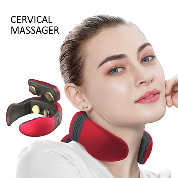 

Electric Neck Massager 360° Floating 6 Massage Modes Pulse Back Far Infrared Heating Pain Relief Tool EMS Massager