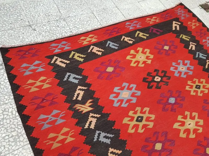 Винтажный английский Boho ковер 7'3'' X 9'4''/221X284 см