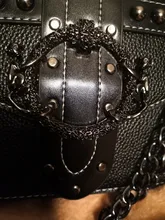 Moda mujer bolso cuadrado nueva calidad de la PU de cuero de las mujeres del diseñador remache del bolso cerradura cadena bolsas de mensajero de hombro