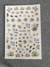 Elegant Daisy Florals Nails Art Manicure Back Glue Decal Decorations Design Nail Sticker