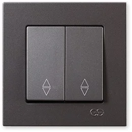 

PnpnElectrıc Gns Eqona Metallic Smoked Gray Double Switch Vavien 10A 220V AC 2 Gang 2 Way Switch