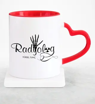 

Personalized Professional Radiologist Red Heart Mug Cup