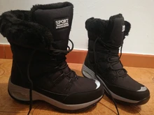 TUINANLE-Botas de nieve impermeables de media caña para mujer, botas cómodas con cordones, para invierno