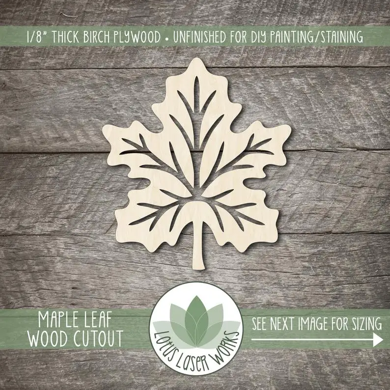 

Wood Maple Leaf Cutout, Blank Wood Craft Shapes, Wooden Maple Leaf Shape, Wood Nature Cutouts