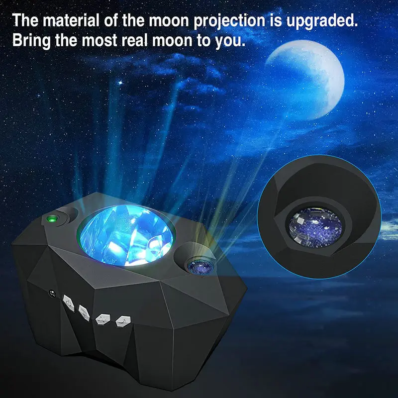 Aurora Star Projector Laser Galaxy Starry Sky projection Night Light Colorful Nebula Moon Lamp with Bluetooth Music Speaker candle night