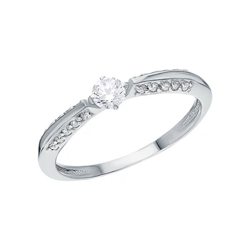 

Silver ring with cubic zirconia sunlight sample 925