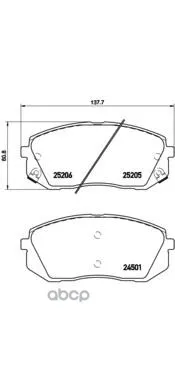 Колодки Тормозные Hyundai Ix35 10-/Kia Sportage 10-/Carens 02- Передние Brembo P30056 Brembo арт. P30056
