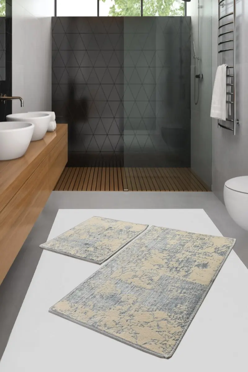 Коврики для ванной нескользящие Противоскользящие коврики противоскользящие Karinna Flosl The Cottonmav The 2'Li Set 60X100 Cm-50X60 см