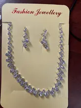 BLIJERY-Juego de joyas para mujer, para dama de honor, juegos de joyas para mujer con diamantes de imitación, collar de cristal, pendientes, conjuntos de joyas para baile de graduación y boda