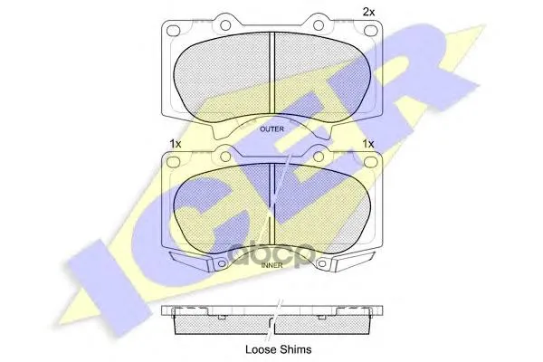 181665_колодки Дисковые Передние! Toyota Land Cruiser J12 4.0i/3.0d 03 Icer 181665 Icer арт. 181665