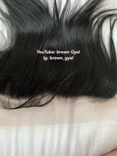 Cierre Frontal de malla de cabello humano brasileño, liso, 13x4, con pelo de bebé, Color Natural, Remy, 8 -24, prearrancado