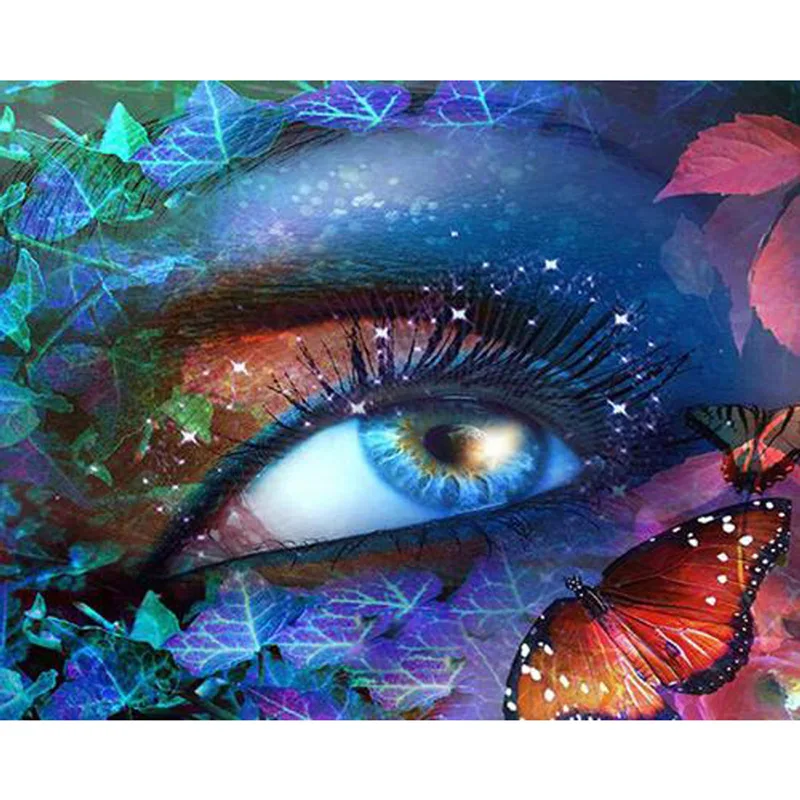

5D Diy Diamond Painting Kits Eye Full Drill Round Diamond Embroidery Picture Rhinestone Diamond Mosaic Cartoon Home Decor