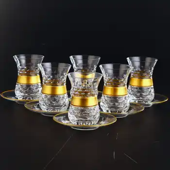 

Gold Color Thin Waist Toros Cutting Tea Set