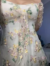 Mini Dress Puff-Sleeve Lace Print Chiffon French Korean-Style Sexy Vintage Women Floral