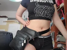 Bolsa cartuchera de cuero genuino para hombre, bolso cruzado, riñonera cinturón, cadera, viaje, motocicleta, bandolera mensajero