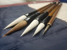 Umitive-Juego de 5 unidades de pinceles de caligrafía China tradicional de bambú, arte de escritura, suministros de pintura