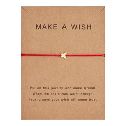 Make a Wish Butterfly Bracelet - Minimalist Handmade Jewelry Gift (Red)